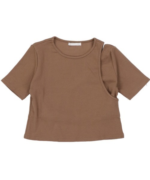 SPINNS（スピンズ）の「リブ切り替え肩開きカットソー（Tシャツ/カットソー・レディース・ブラック/アイボリー/モカ・ONESIZE）」の11枚目の写真