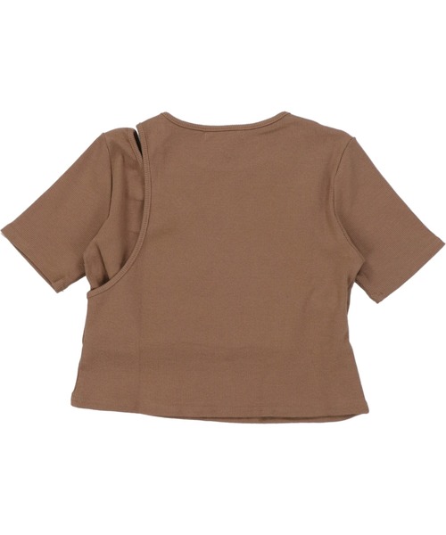 SPINNS（スピンズ）の「リブ切り替え肩開きカットソー（Tシャツ/カットソー・レディース・ブラック/アイボリー/モカ・ONESIZE）」の6枚目の写真