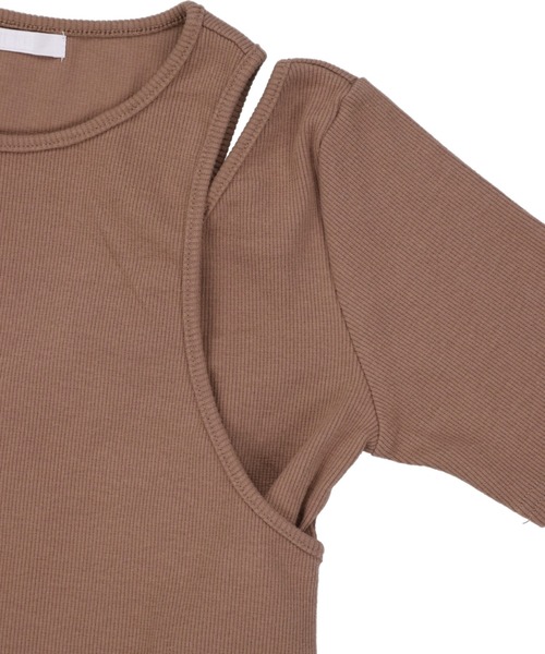 SPINNS（スピンズ）の「リブ切り替え肩開きカットソー（Tシャツ/カットソー・レディース・ブラック/アイボリー/モカ・ONESIZE）」の13枚目の写真