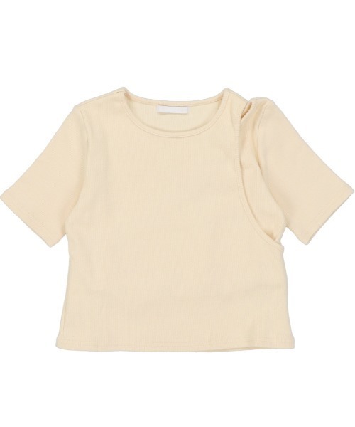 SPINNS（スピンズ）の「リブ切り替え肩開きカットソー（Tシャツ/カットソー・レディース・ブラック/アイボリー/モカ・ONESIZE）」の9枚目の写真