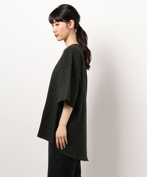 cepo（セポ）の「バックロゴプリント　スリットビッグＴｅｅ（Tシャツ/カットソー・レディース・ホワイト系/グレー/チャコール/オレンジ・M）」の8枚目の写真