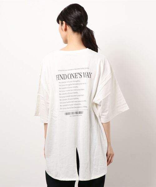 cepo（セポ）の「バックロゴプリント　スリットビッグＴｅｅ（Tシャツ/カットソー・レディース・ホワイト系/グレー/チャコール/オレンジ・M）」の9枚目の写真