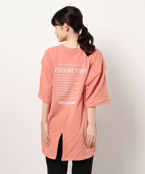 cepo（セポ）の「バックロゴプリント　スリットビッグＴｅｅ（Tシャツ/カットソー・レディース・ホワイト系/グレー/チャコール/オレンジ・M）」の6枚目の写真