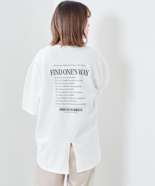 cepo（セポ）の「バックロゴプリント　スリットビッグＴｅｅ（Tシャツ/カットソー・レディース・ホワイト系/グレー/チャコール/オレンジ・M）」の2枚目の写真
