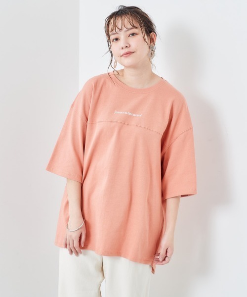 cepo（セポ）の「バックロゴプリント　スリットビッグＴｅｅ（Tシャツ/カットソー・レディース・ホワイト系/グレー/チャコール/オレンジ・M）」の13枚目の写真