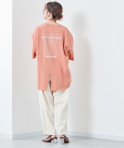 cepo（セポ）の「バックロゴプリント　スリットビッグＴｅｅ（Tシャツ/カットソー・レディース・ホワイト系/グレー/チャコール/オレンジ・M）」の14枚目の写真