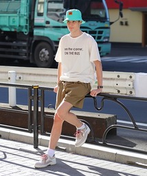 DOWN ON THE CORNER(ダウンオンザコーナー)の「S/S HEMP COTTON TEE "ON THE BUS"/ ショートスリーブ ヘンプコットン T "オンザバス”(Tシャツ/カットソー)」