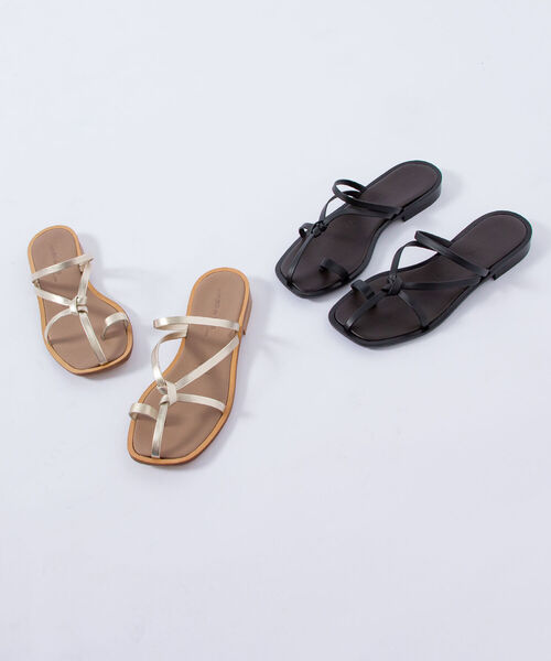 MAURO de BARI（マウロディバリ）の「【MAURO de BARI /マウロ デ バリ】ミックスラインサンダル（サンダル・レディース・ブラック/ゴールド・36/37/38）」の11枚目の写真