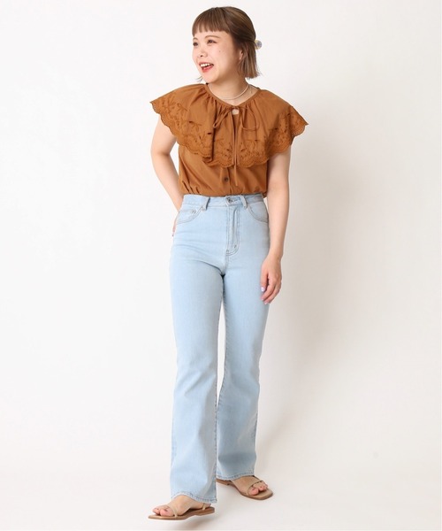 U by SPICK&SPAN(ユーバイスピックアンドスパン)の「≪追加≫ハイウエストフレアデニム3◆(デニムパンツ・レディース・サックスブルー/ブルー/ブラック・34/36/38)」の8枚目の写真