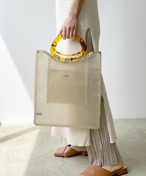 LIAN（リアン）の「マーブルチュールバッグ（ハンドバッグ・レディース・ブラック/シルバー/ゴールド・FREE）」の4枚目の写真