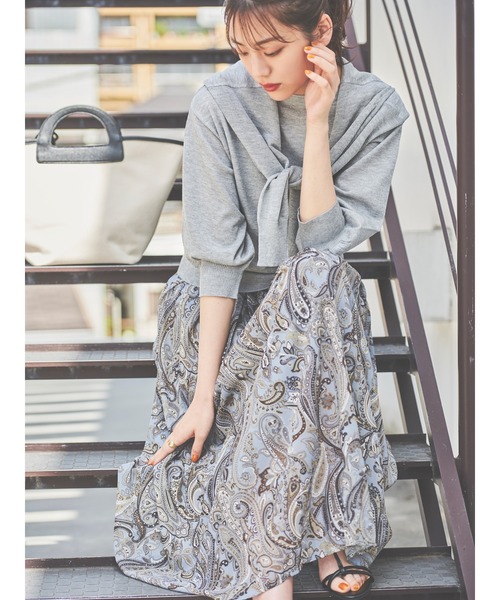 Te chichi（テチチ）の「ペイズリープリントスカート（スカート・レディース・グレー/ベージュ/キャメル・ﾌﾘ-）」の2枚目の写真