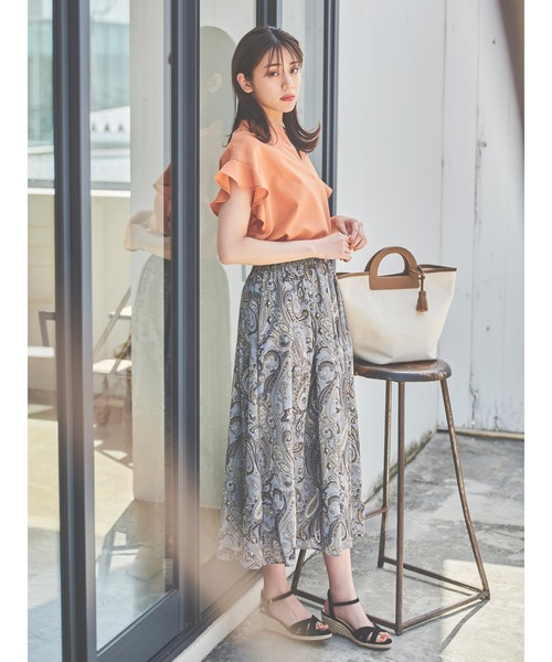 Te chichi（テチチ）の「ペイズリープリントスカート（スカート・レディース・グレー/ベージュ/キャメル・ﾌﾘ-）」の8枚目の写真