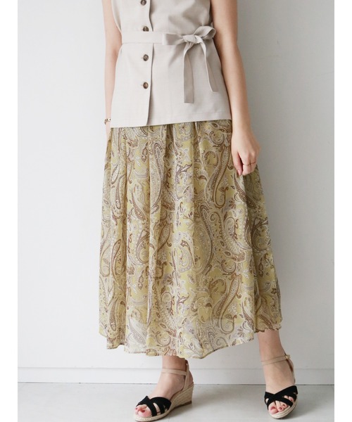 Te chichi（テチチ）の「ペイズリープリントスカート（スカート・レディース・グレー/ベージュ/キャメル・ﾌﾘ-）」の19枚目の写真