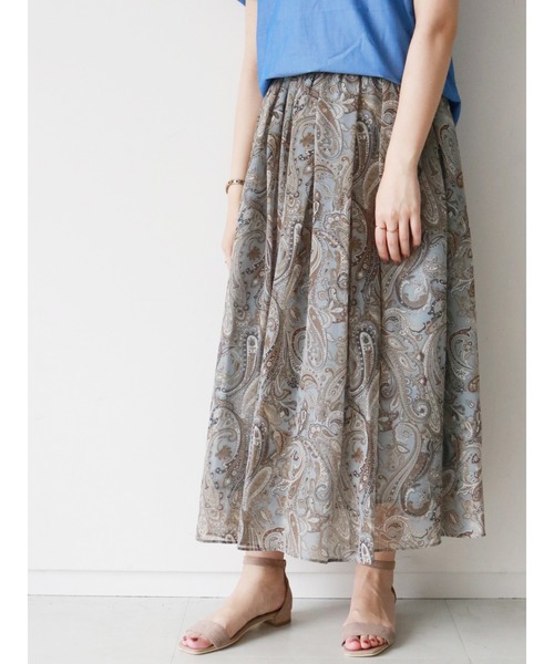 Te chichi（テチチ）の「ペイズリープリントスカート（スカート・レディース・グレー/ベージュ/キャメル・ﾌﾘ-）」の21枚目の写真