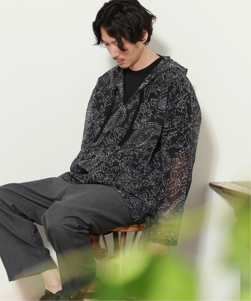 JOURNAL STANDARD relume（ジャーナルスタンダード　レリューム）の「【迷迭香 / マンネンロウ】ペイズリーメッシュメキシカンパーカー（シャツ/ブラウス・メンズ・カーキ/ブラック・FREE）」の8枚目の写真