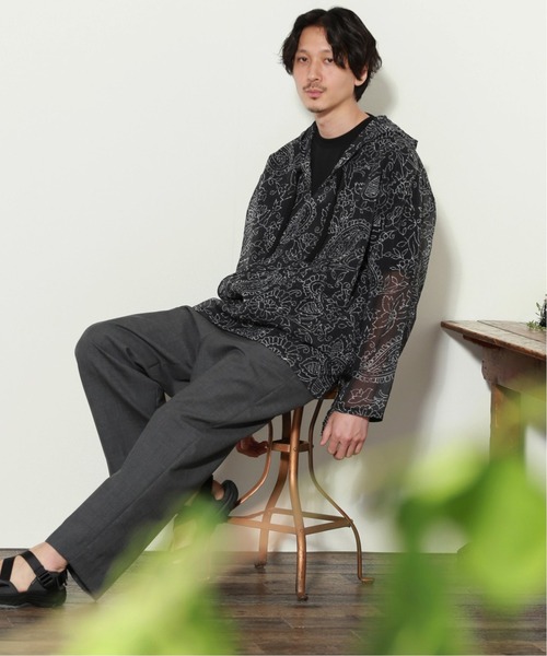 JOURNAL STANDARD relume（ジャーナルスタンダード　レリューム）の「【迷迭香 / マンネンロウ】ペイズリーメッシュメキシカンパーカー（シャツ/ブラウス・メンズ・カーキ/ブラック・FREE）」の16枚目の写真