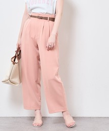 natural couture | 合皮ベルト付きウォッシャブルストレートゆるパンツ(その他パンツ)