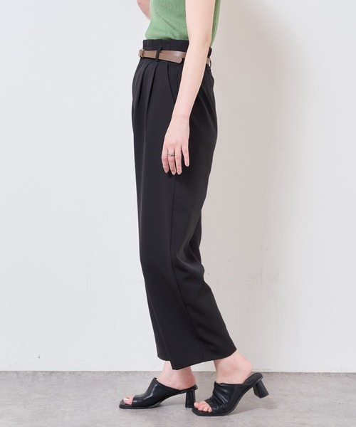 natural couture（ナチュラルクチュール）の「合皮ベルト付きウォッシャブルストレートゆるパンツ（その他パンツ・レディース・ブラック/サックスブルー/グリーン/アイボリー/オレンジ系・FREE）」の22枚目の写真