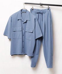 Bling Leads（ブリングリーズ）の「【Bling leads】セットアップ商品＊梨地オープンカラーシャツ＆イージーテーパードパンツ（セットアップ）」