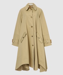 CURVED HEM A-LINE TRENCH COAT