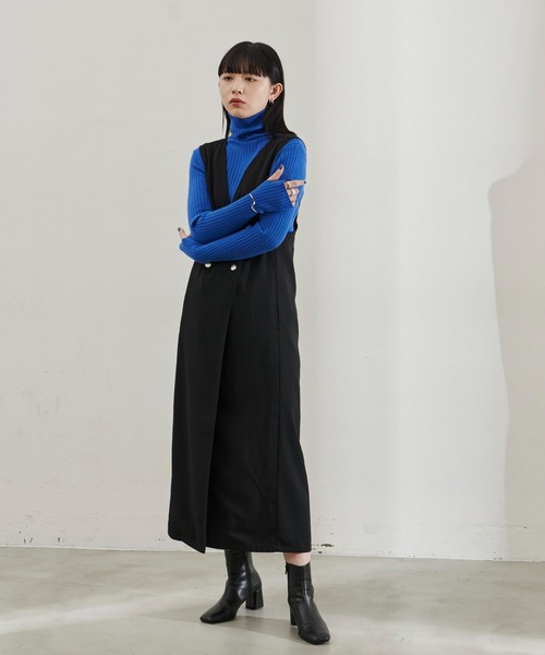 Aunt Marie's(アントマリーズ)の「ダブルボタンロングワンピース(ワンピース・レディース・アイボリー/ブラウン/ブラック/グリーン/ネイビー・FREE/S)」の16枚目の写真