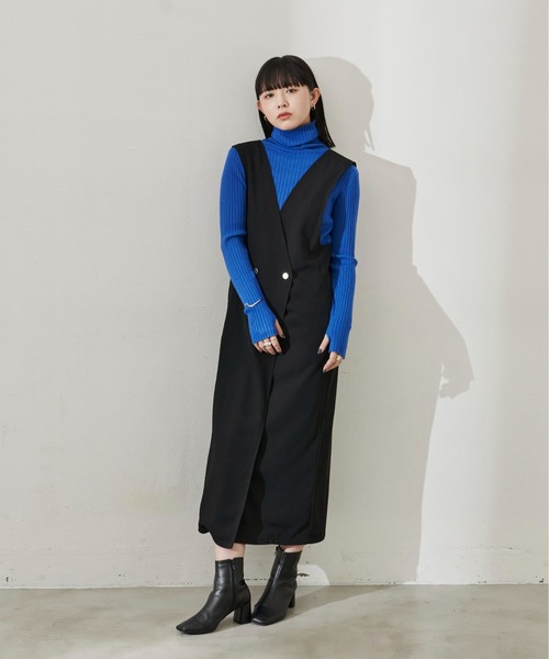 Aunt Marie's(アントマリーズ)の「ダブルボタンロングワンピース(ワンピース・レディース・アイボリー/ブラウン/ブラック/グリーン/ネイビー・FREE/S)」の18枚目の写真