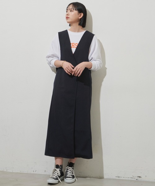 Aunt Marie's(アントマリーズ)の「ダブルボタンロングワンピース(ワンピース・レディース・アイボリー/ブラウン/ブラック/グリーン/ネイビー・FREE/S)」の21枚目の写真