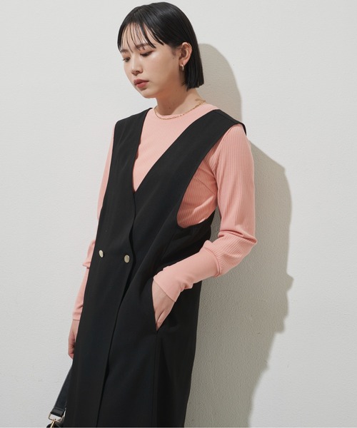 ダブルボタンロングワンピース（ワンピース）｜Aunt Marie's