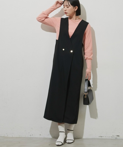 ダブルボタンロングワンピース（ワンピース）｜Aunt Marie's（アント