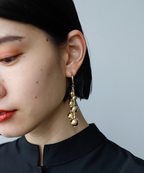 HARE（ハレ）の「ドロップボールピアス(HARE)（ピアス（両耳用）・レディース・シルバー/ゴールド・FREE）」の6枚目の写真