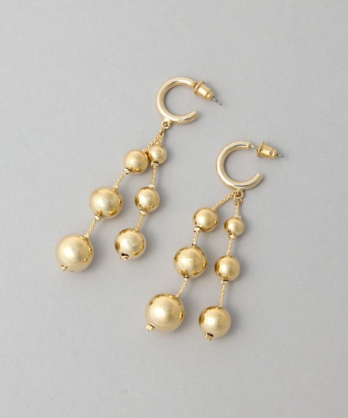 HARE（ハレ）の「ドロップボールピアス(HARE)（ピアス（両耳用）・レディース・シルバー/ゴールド・FREE）」の8枚目の写真