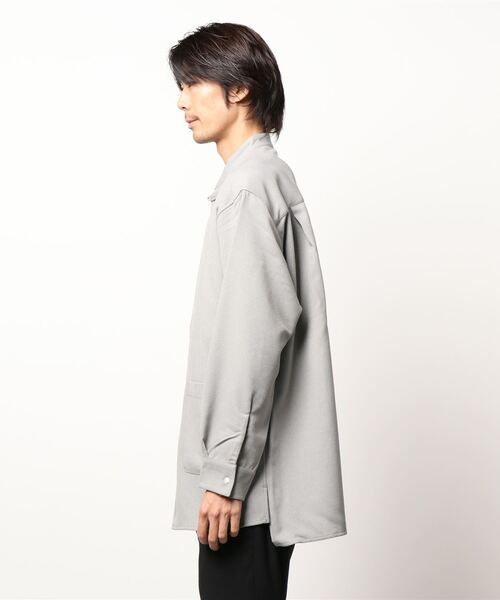 LOWRYS FARM（ローリーズファーム）の「チャイナシャツＬ／Ｓ　216278（シャツ/ブラウス・メンズ・ブラック/グレー/ブルー・MEDIUM/LARGE）」の4枚目の写真