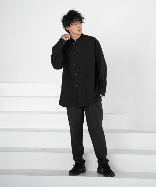 LOWRYS FARM（ローリーズファーム）の「チャイナシャツＬ／Ｓ　216278（シャツ/ブラウス・メンズ・ブラック/グレー/ブルー・MEDIUM/LARGE）」の6枚目の写真