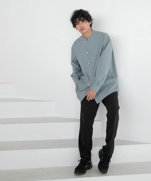LOWRYS FARM（ローリーズファーム）の「チャイナシャツＬ／Ｓ　216278（シャツ/ブラウス・メンズ・ブラック/グレー/ブルー・MEDIUM/LARGE）」の11枚目の写真
