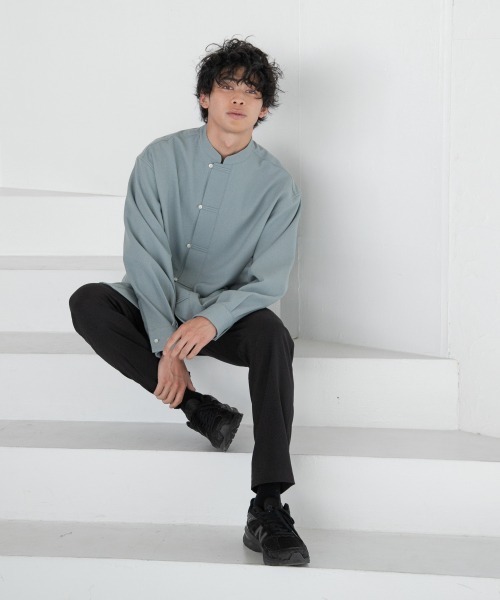 LOWRYS FARM（ローリーズファーム）の「チャイナシャツＬ／Ｓ　216278（シャツ/ブラウス・メンズ・ブラック/グレー/ブルー・MEDIUM/LARGE）」の12枚目の写真