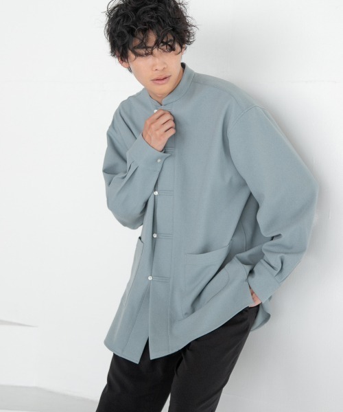 LOWRYS FARM（ローリーズファーム）の「チャイナシャツＬ／Ｓ　216278（シャツ/ブラウス・メンズ・ブラック/グレー/ブルー・MEDIUM/LARGE）」の13枚目の写真