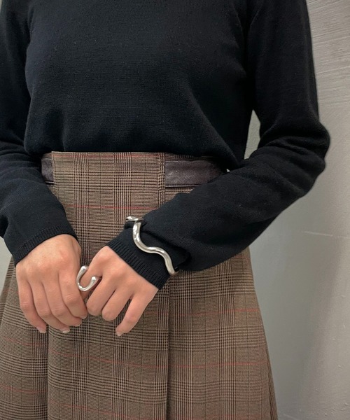 &g'aime(アンジェム)の「【&g'aime】シルク混ミラノリブニット(ニット/セーター・レディース・ホワイト/ブラック/モカ/ライトカーキ・FREE)」の8枚目の写真