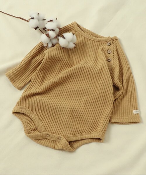 apres les cours（アプレレクール）の「WEB限定 リブボディースーツ（肌着・キッズ・ダークブラウン/ブルー/ブラウン/イエロー/アイボリー・70/80）」の5枚目の写真
