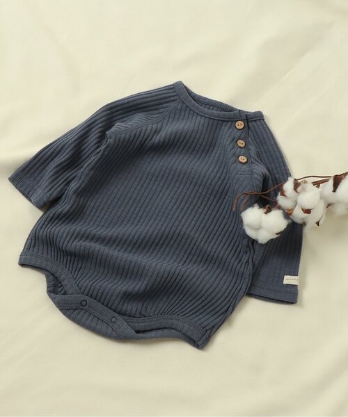 apres les cours（アプレレクール）の「WEB限定 リブボディースーツ（肌着・キッズ・ダークブラウン/ブルー/ブラウン/イエロー/アイボリー・70/80）」の4枚目の写真