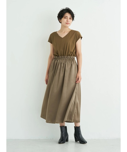 100 正規品特価 の Yecca Vecca Yecca 異素材mixワンピース ワンピース ワンピース ドレス Vecca イェッカヴェッカ のファッション