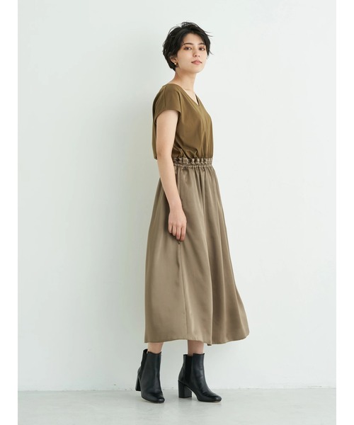 100 正規品特価 の Yecca Vecca Yecca 異素材mixワンピース ワンピース ワンピース ドレス Vecca イェッカヴェッカ のファッション