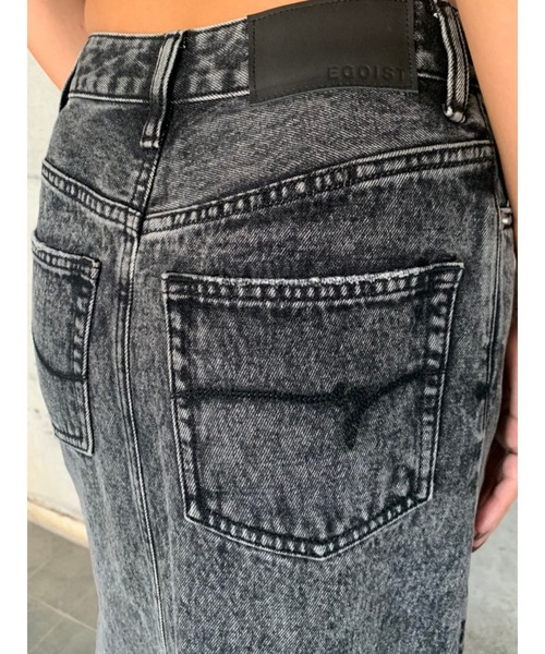 EGOIST（エゴイスト）の「ケミカルデニムロングスカート（デニムスカート・レディース・ブラック/ブルー・S/M）」の3枚目の写真
