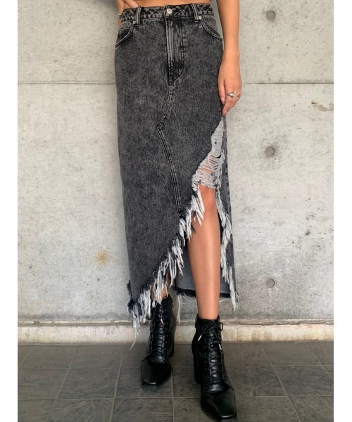 EGOIST（エゴイスト）の「ケミカルデニムロングスカート（デニムスカート・レディース・ブラック/ブルー・S/M）」の13枚目の写真