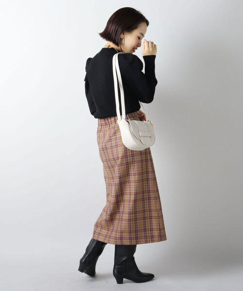 NOLLEY’S(ノーリーズ)の「ラップ風チェックウォッシャブルスカート(スカート・レディース・ベージュ系その他/ブルー系その他7・38/36)」の14枚目の写真