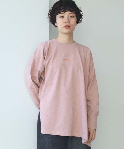 note et silence (ノートエシロンス)の「18/-USA天竺\\\NIKAMAERU。ロンT(Tシャツ/カットソー・レディース・ホワイト/ブルー/ライトピンク・FREE)」の3枚目の写真