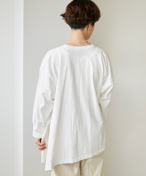 note et silence (ノートエシロンス)の「18/-USA天竺\\\NIKAMAERU。ロンT(Tシャツ/カットソー・レディース・ホワイト/ブルー/ライトピンク・FREE)」の20枚目の写真