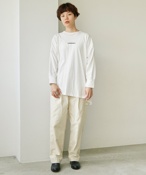 note et silence (ノートエシロンス)の「18/-USA天竺\\\NIKAMAERU。ロンT(Tシャツ/カットソー・レディース・ホワイト/ブルー/ライトピンク・FREE)」の11枚目の写真