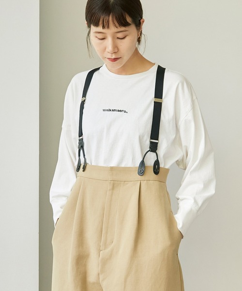 note et silence (ノートエシロンス)の「18/-USA天竺\\\NIKAMAERU。ロンT(Tシャツ/カットソー・レディース・ホワイト/ブルー/ライトピンク・FREE)」の15枚目の写真