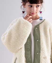 classicalelf（クラシカルエルフ）の「《キッズ》愛されふわもこボア。2wayリバーシブルノーカラーコート（ブルゾン・キッズ）」