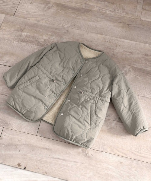 classicalelf（クラシカルエルフ）の「《キッズ》愛されふわもこボア。2wayリバーシブルノーカラーコート（ブルゾン・キッズ・ライトベージュ・130/140/150/160）」の11枚目の写真